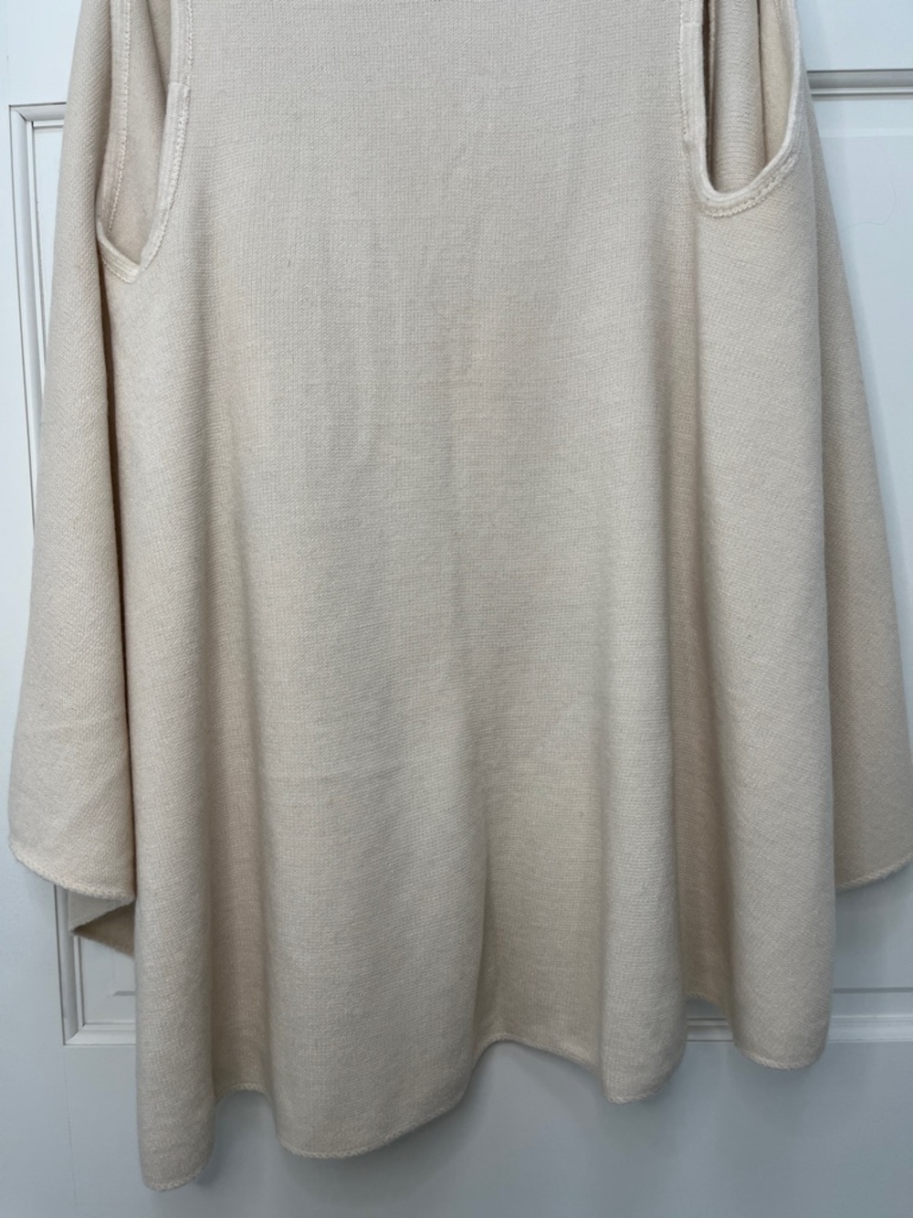 Look Cream Knit Open Front Draped Sleeveless Cardigan Vest - One Size - Picture 10 of 12
